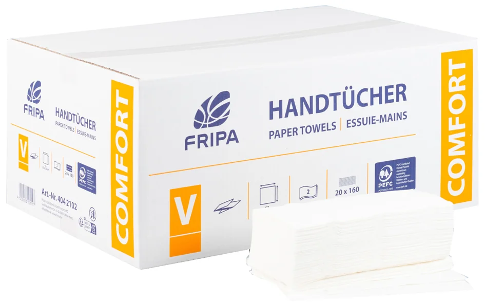 Fripa Essuie-mains COMFORT, 250 x 230 mm, pli V, extra blanc - OEM 4042102