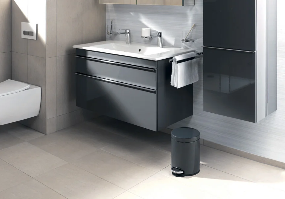 DURABLE Poubelle à pédale métal, rond, 12 litres, noir - OEM 3411-58