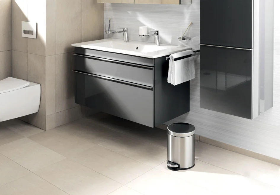 DURABLE Poubelle à pédale inox, rond, 5 litres, argent - OEM 3400-23