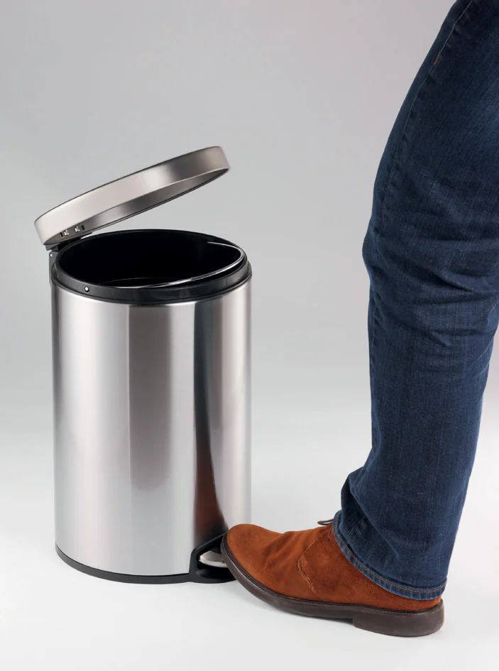 DURABLE Poubelle à pédale inox, rond, 5 litres, argent - OEM 3400-23 – Image 2