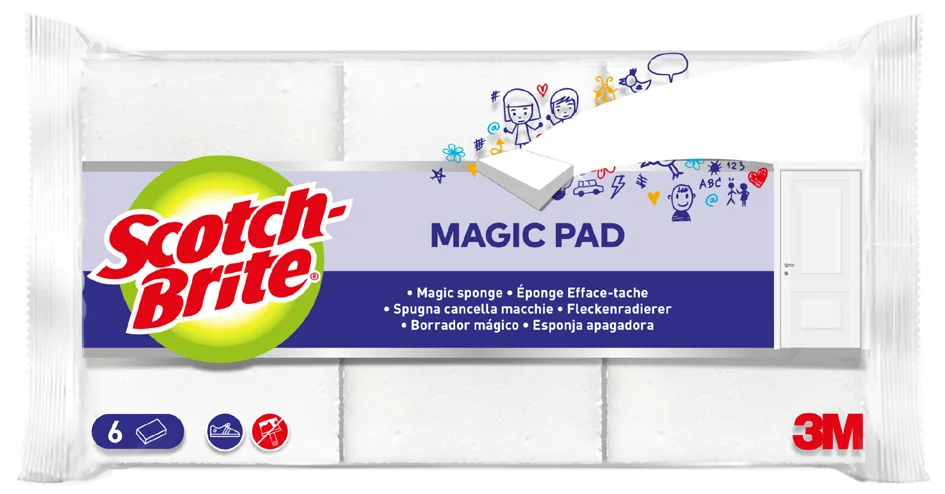 Scotch-Brite Gomme de nettoyage MAGIC PAD, pack de 6, blanc - OEM MAGIC6
