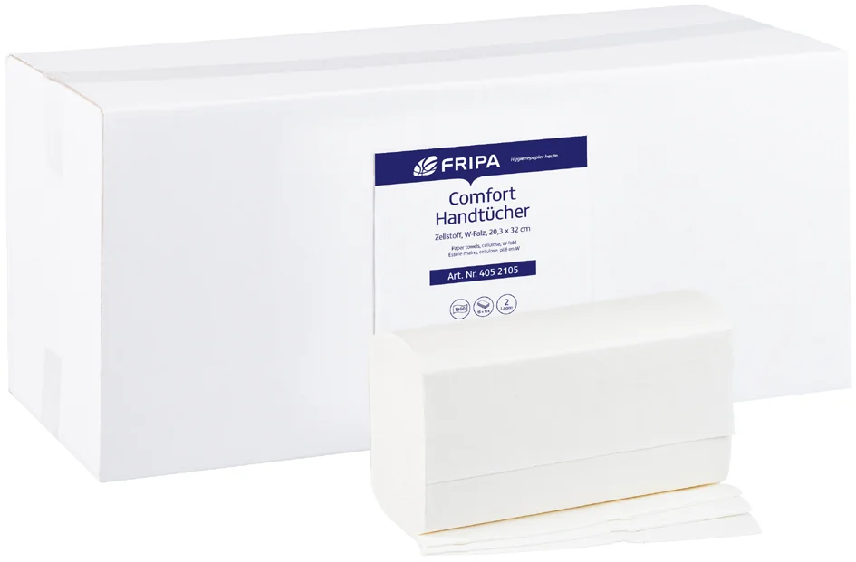 Fripa Essuie-mains COMFORT, 203 x 320 mm, pli-W, extra blanc - OEM 4052105