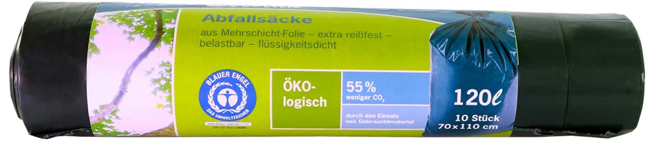 Secolan Sac poubelle, 120 litres, bleu/noir - OEM 211003
