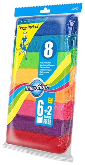 Peggy Perfect Lavettes multi-usage microfibre, paquet de 8 - OEM 32065