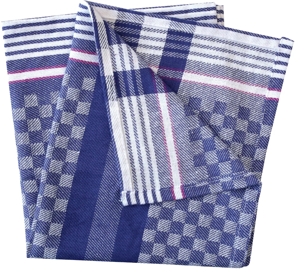 HYGOSTAR Torchon à vaisselle, quadrillé bleu-blanc, 240 g/m2 - lot de 5 - OEM 30030