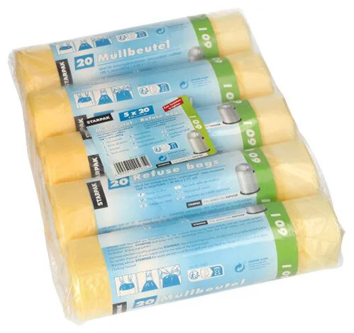 STARPAK Sac poubelle HDPE à liens coulissants, 30 litres - OEM 12436
