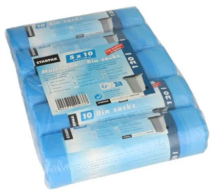 STARPAK Sac poubelle HDPE à liens coulissants, 120 litres - OEM 12433