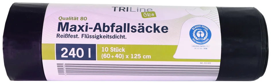 TRIline Sac poubelle Maxi, vert/noir, 240 litres - OEM 211021