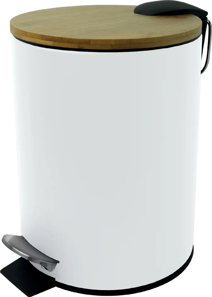 helit Poubelle à pédale 'the bamboo', 3 litres, blanc - OEM H2404405