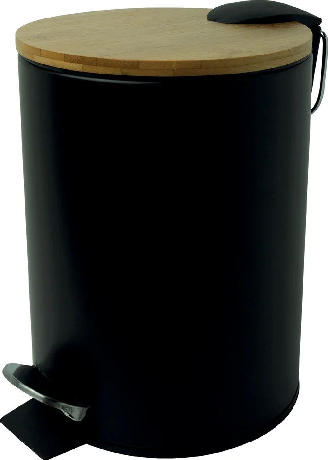 helit Poubelle à pédale 'the bamboo', 3 litres, blanc - OEM H2404405 – Image 2