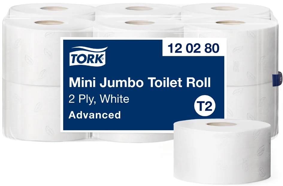 TORK Papier toilette en mini-rouleau Jumbo, 2 couches, blanc - OEM 120280