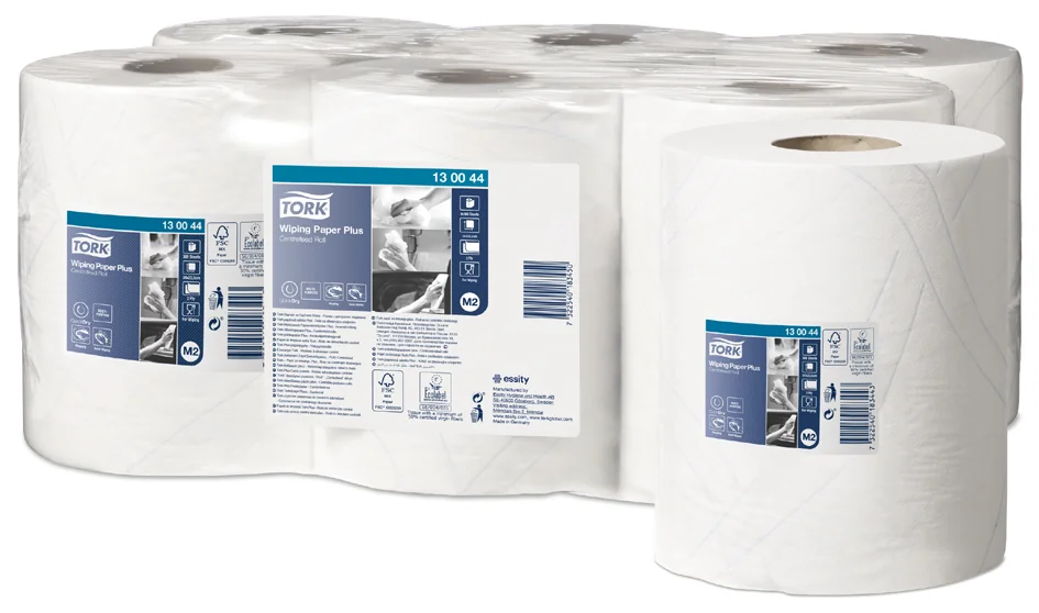 TORK Rouleau nettoyant multi-usage, 2 couches, 125 m, blanc - lot de 6 - OEM 130044