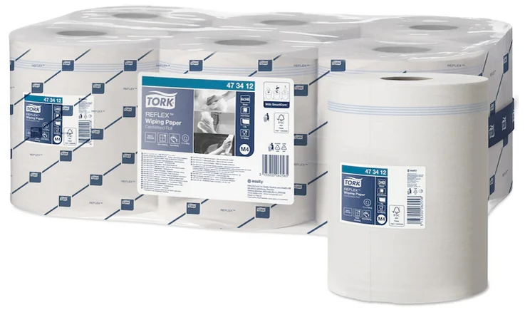 TORK Reflex Rouleau nettoyant multi-usage, 113,9 m, blanc - lot de 6 - OEM 473412