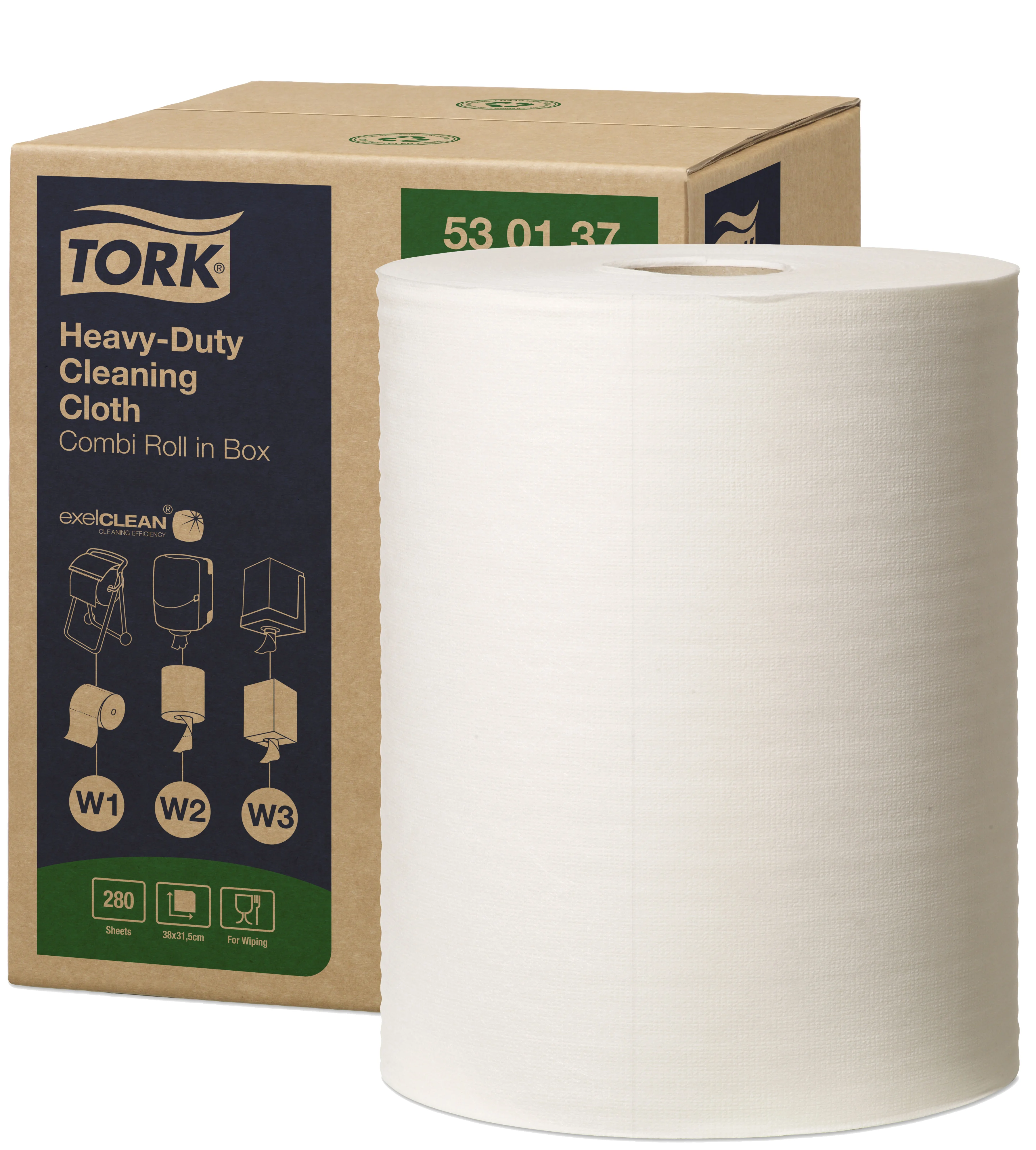 TORK Rouleau nettoyant multi-usage, 1 couche, 106,4 m, blanc - OEM 530137