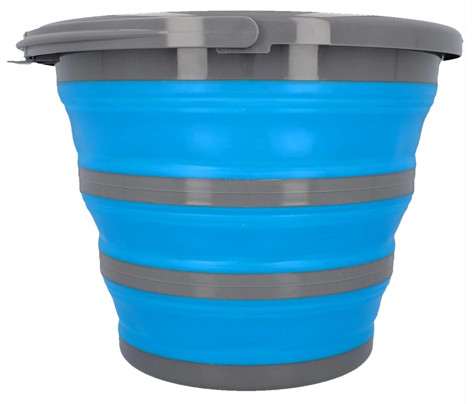 cartrend Seau, pliable, rond, 10 litres, gris/bleu - OEM 10731