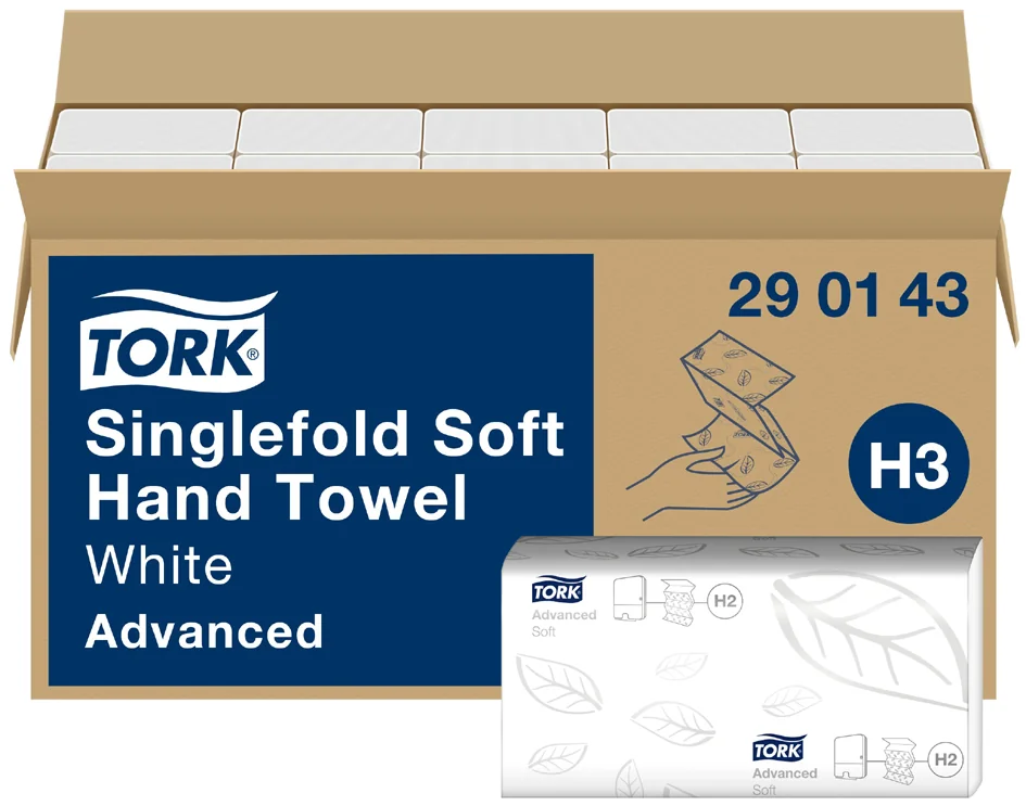 TORK Essuie-mains Singlefold, 226 x 230 mm, plié en Z, blanc - OEM 290143