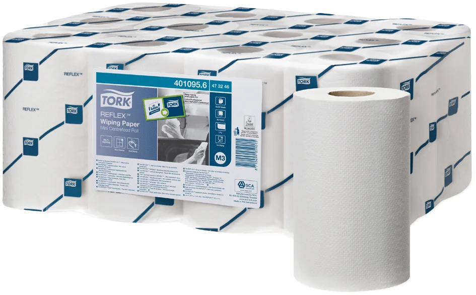 TORK Reflex Rouleau nettoyant multi-usage, 120,1 m, blanc - lot de 12 - OEM 473246 – Image 4