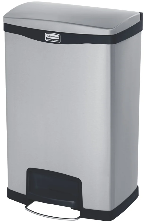 Rubbermaid Collecteur à pédale Slim Jim, en métal, 50 litres - OEM 1901992 – Image 2