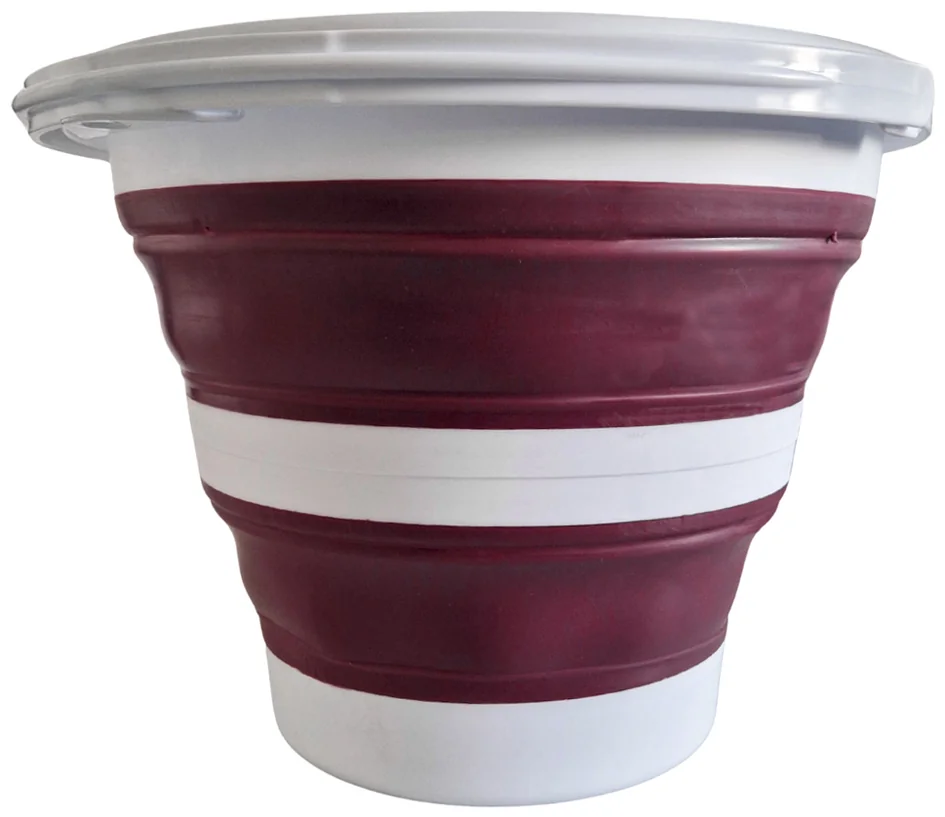 Linden Berg Seau, pliable, rond, 10 litres, bordeaux/blanc - OEM 1067 – Image 2