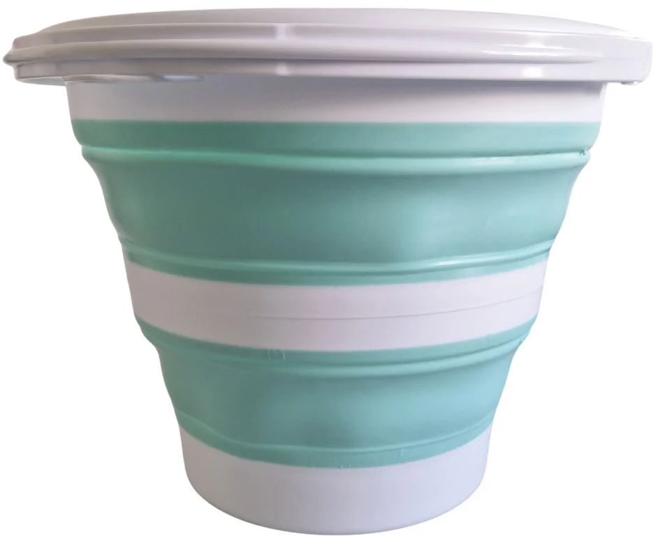Linden Berg Seau, pliable, rond, 10 litres, turquoise/blanc - OEM 1069 – Image 4