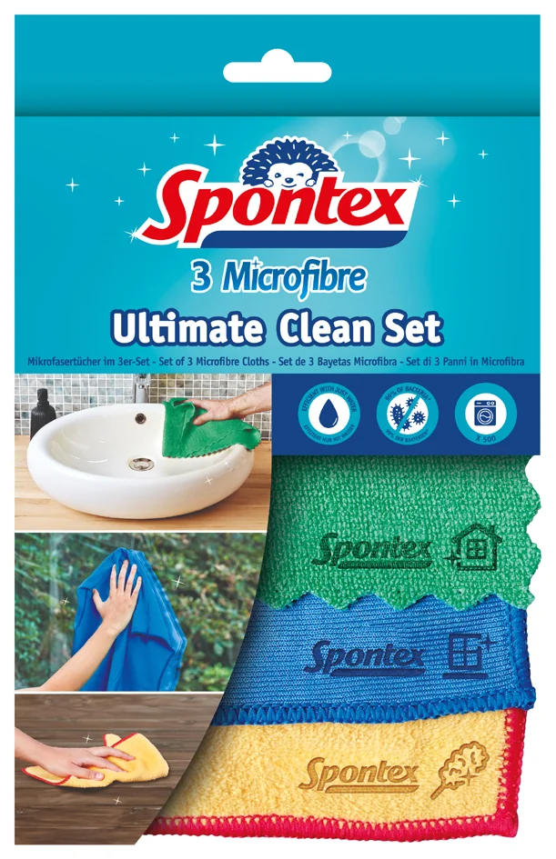 Spontex Chiffon microfibres Ultimate Clean, set de 3 - OEM 19790991