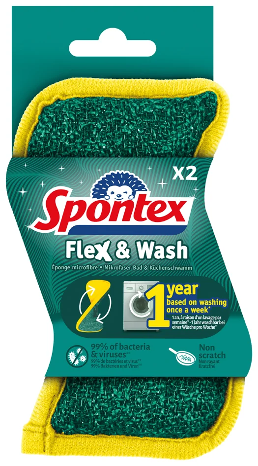 Spontex Éponge Flex & Wash, pack de 2 - OEM 19780060