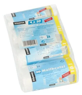 STARPAK Sac poubelle HDPE, 10 litres, transparent - OEM 12459