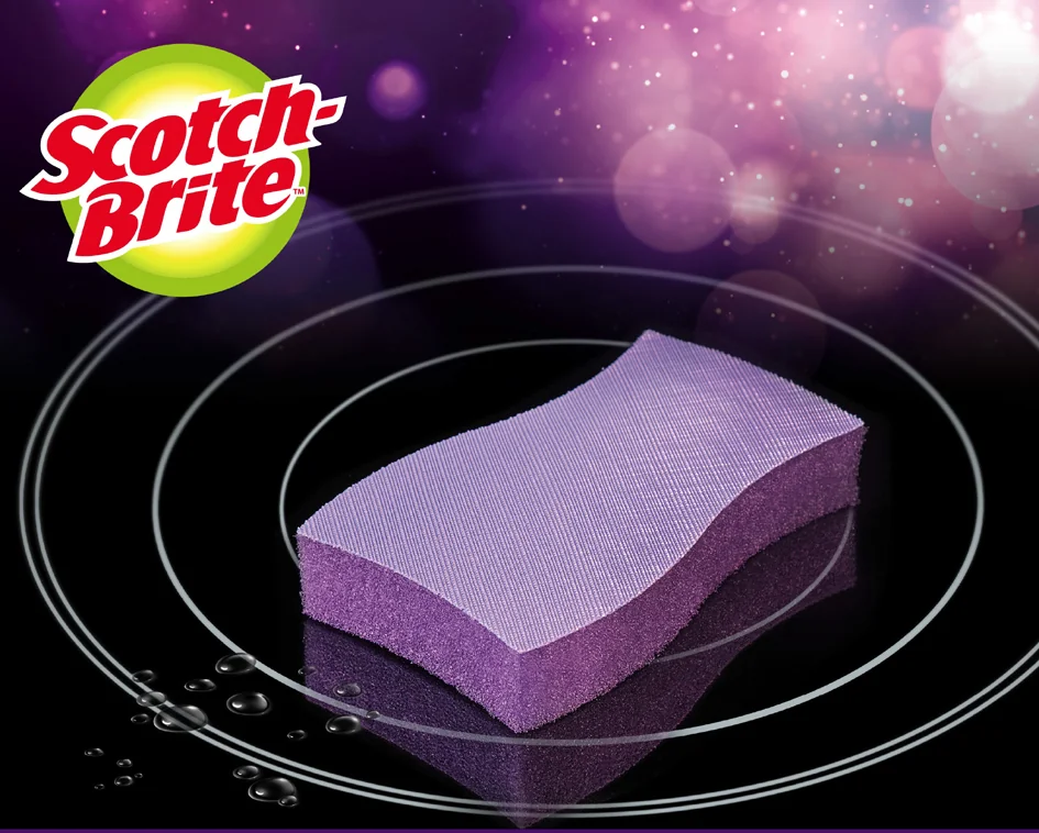 Scotch-Brite Éponge pour vitrocéramique, pack de 3, lilas - OEM GLCOOKP3