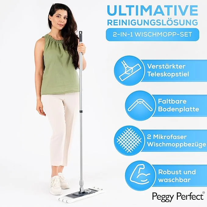 Peggy Perfect Set de balai à frange, manche télescopique - OEM 88306 – Image 2