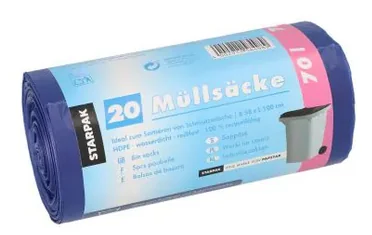 STARPAK Sac poubelle HDPE, 70 litres, pink - OEM 90465