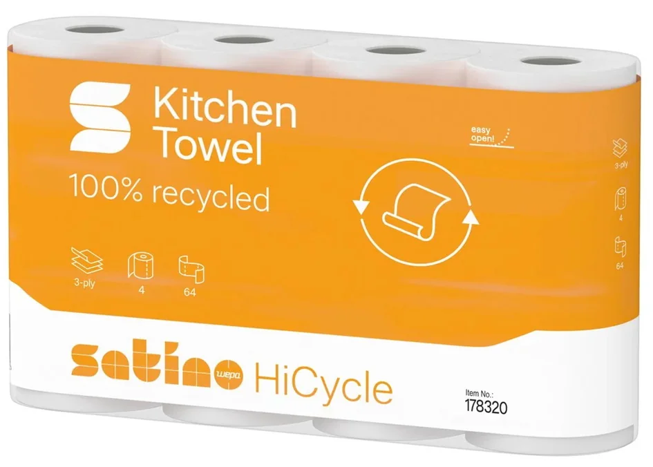 satino by wepa Essuie-tout HiCycle, 3 couches, extra blanc - OEM 178320