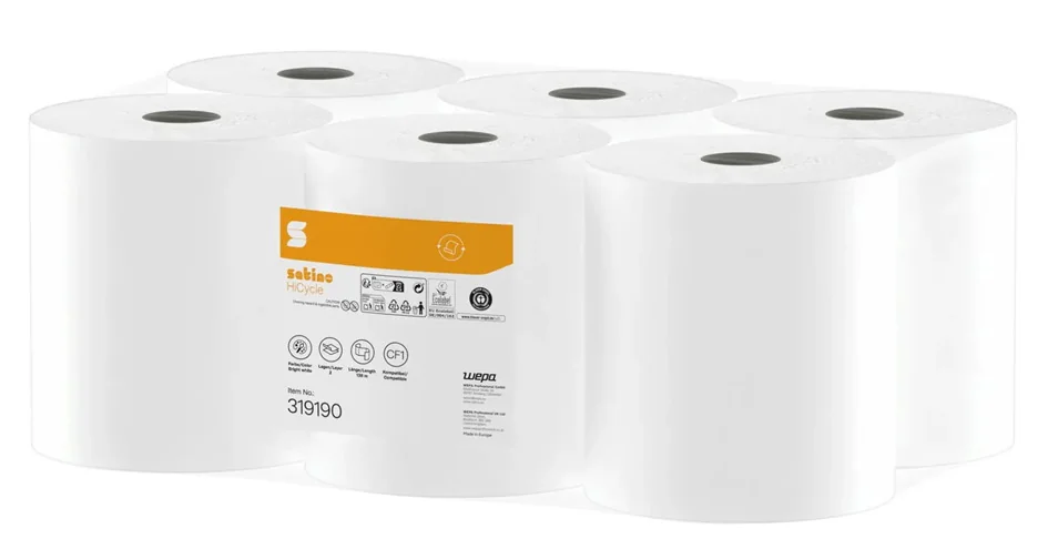 satino by wepa Rouleau d'essuie-mains HiCycle, 138 m - 6 pièces - OEM 319190