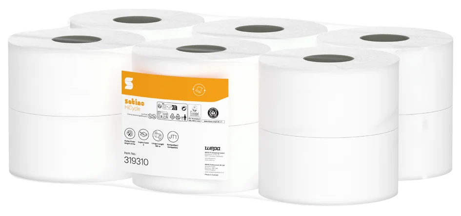 satino by wepa Papier toilette grand rouleau HiCycle, 180 m - 12 pièces - OEM 319310